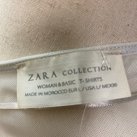 Zara Floral Semi Sheer Tunic Size Large - Picture 5 of 6